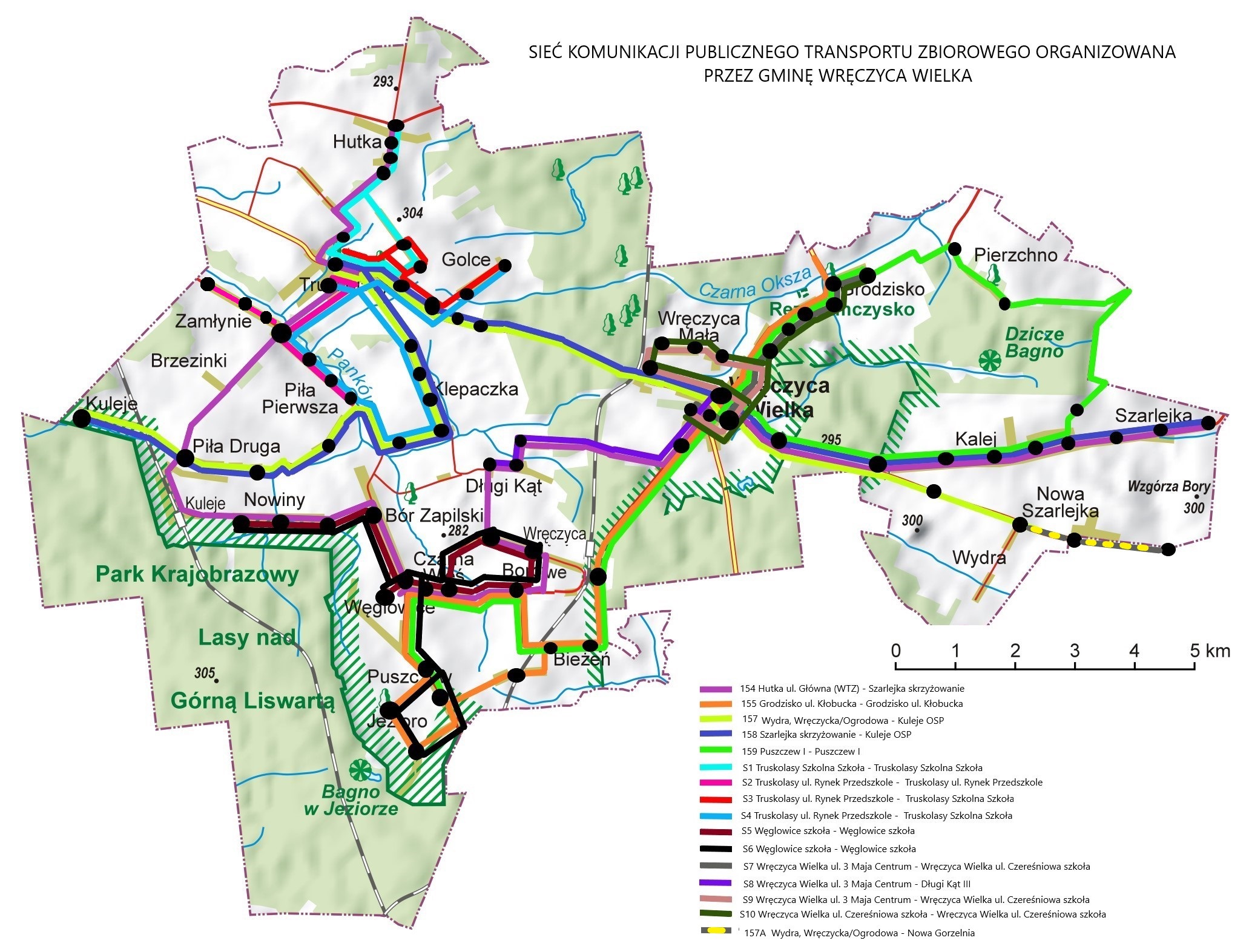 mapa i schemat komunikacji gminnej