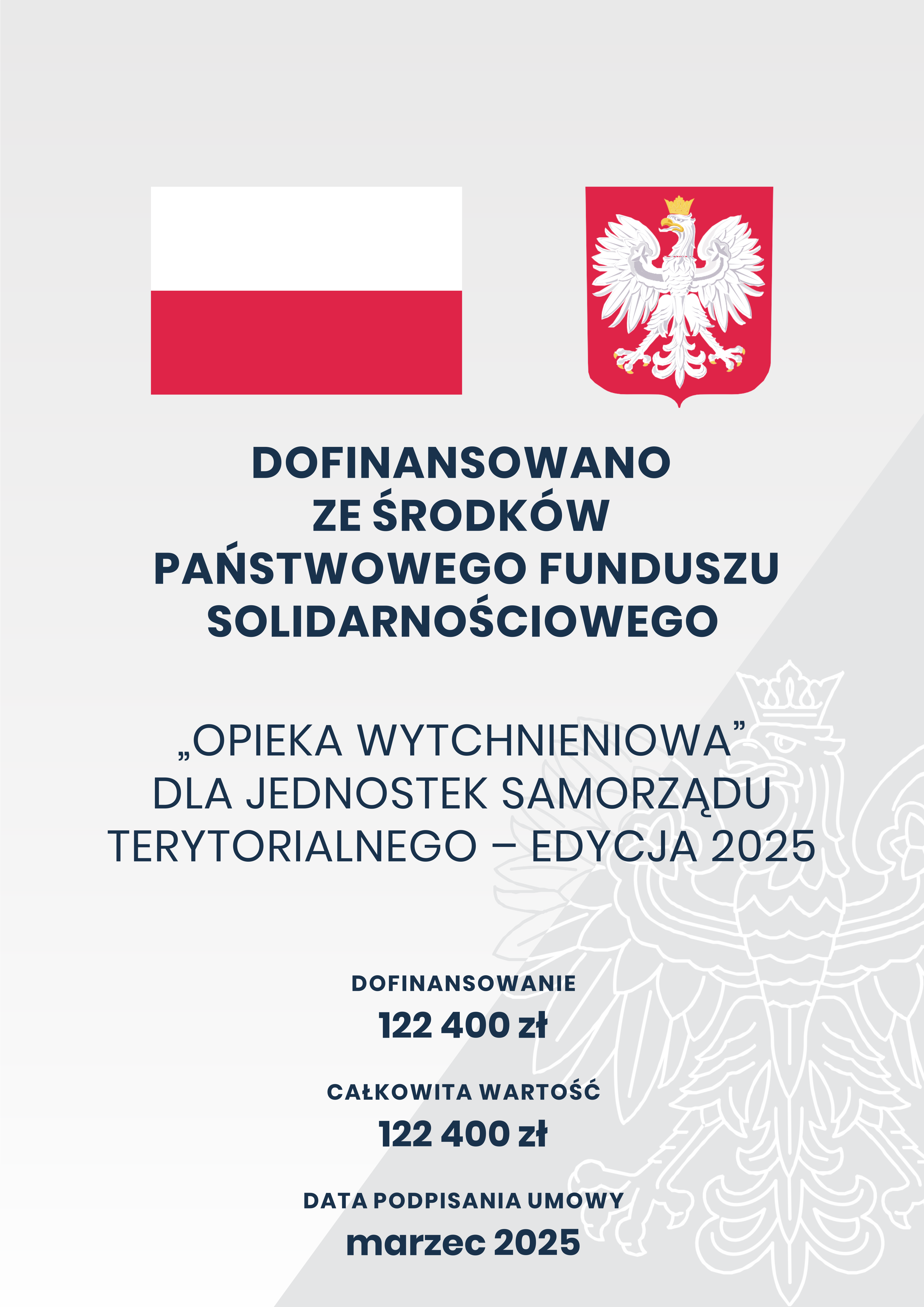 Plakat promujący program&bdquo;OPIEKA WYTCHNIENIOWA&rdquo; DLA JEDNOSTEK SAMORZĄDU TERYTORIALNEGO &ndash; EDYCJA 2025
