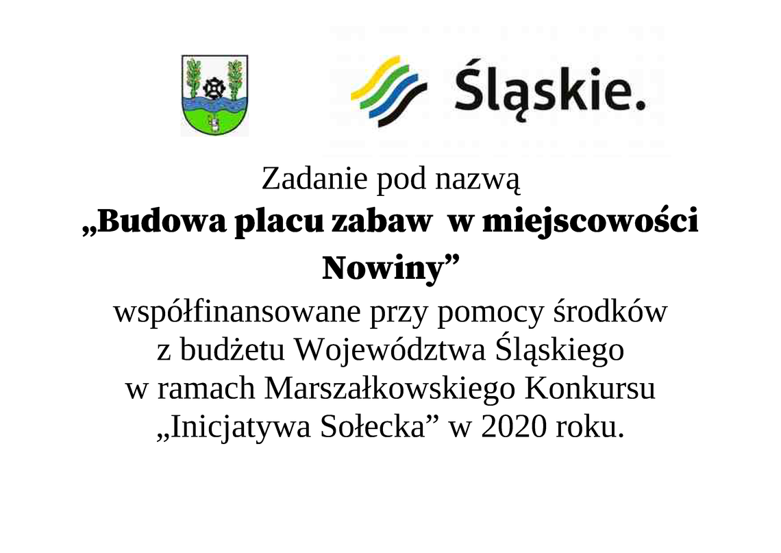 Budowa placu zabaw w miejscowości Nowiny